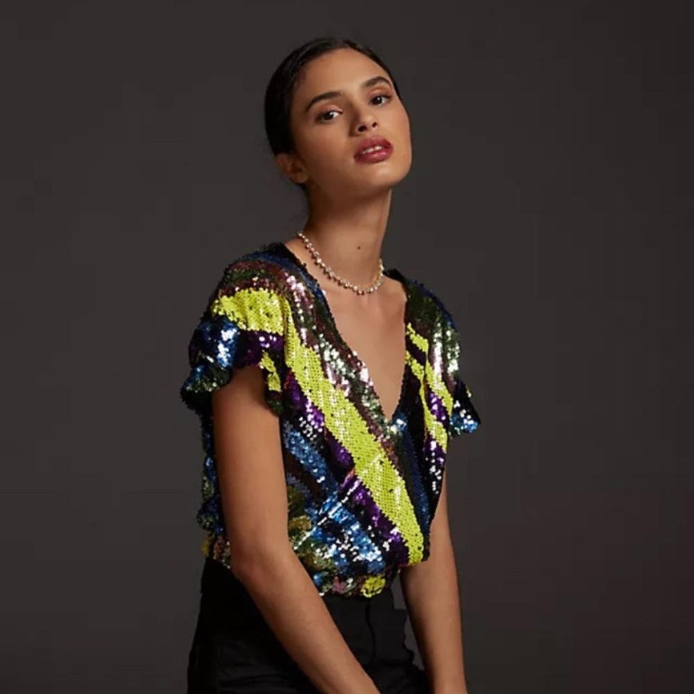 Anthropologie Sequin top.